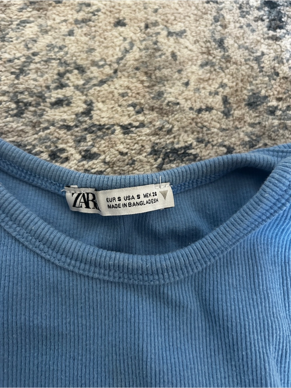 Zara Light Blue Ribbed High-Neck Tank - Picture 3 of 3